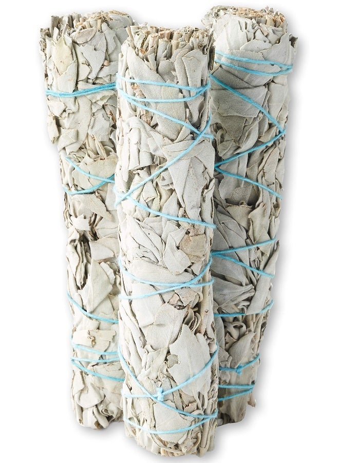 JL Local 6" 3 Pack White Sage Smudge Sticks | 6-inch Large Wanderlust Smudging Wand Incense Stick for Cleansing, Purifying, Healing, Meditation, Yoga, Blessing New Home (3 Pack) - Image 1